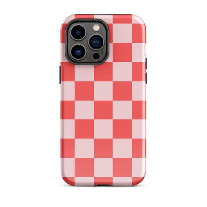 Red & Pink Checkered iPhone Case