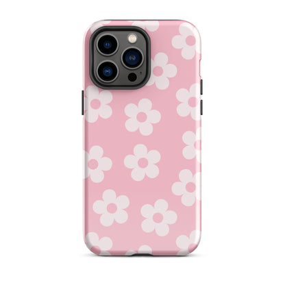 Pink Retro Flowers iPhone Case