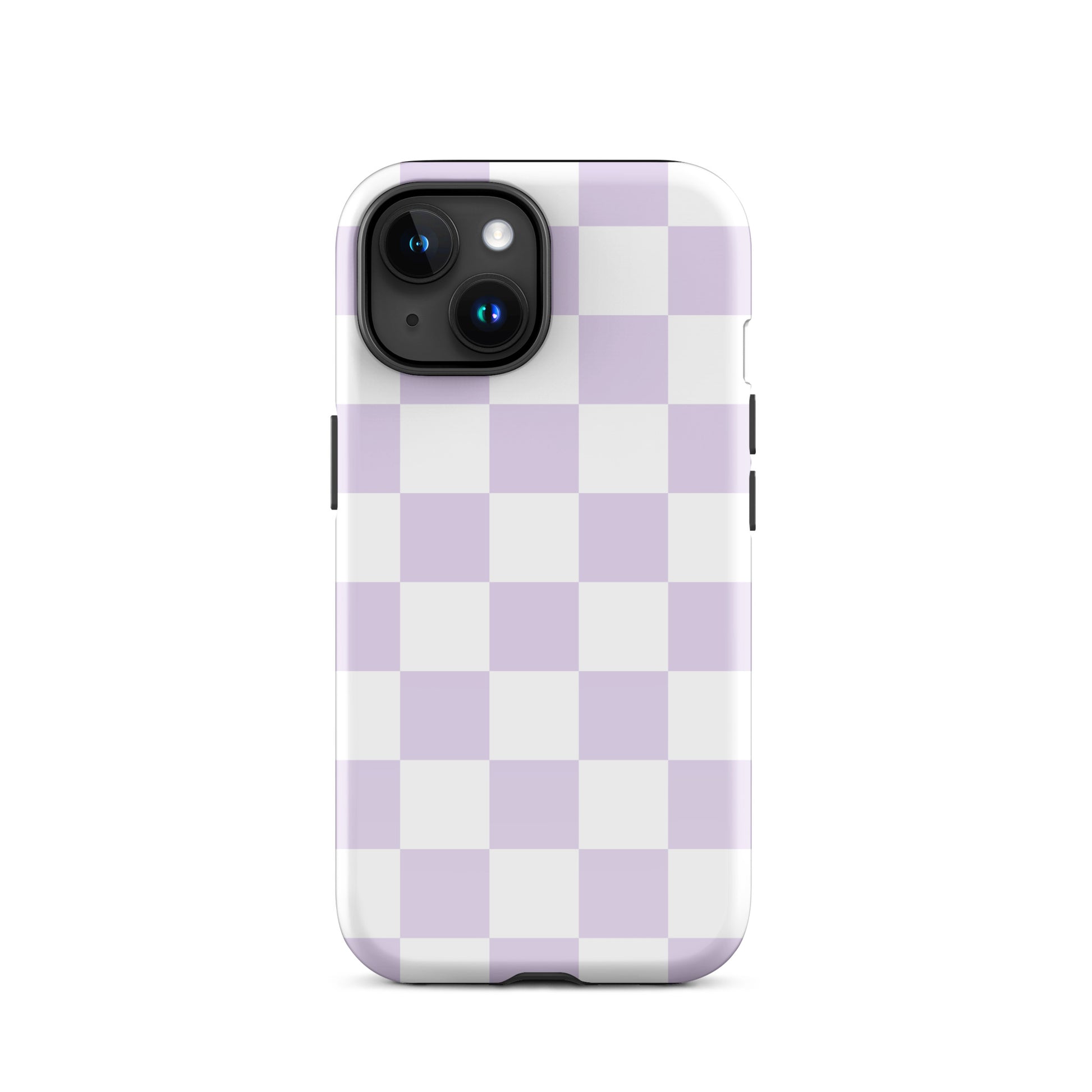 Pastel Purple Checkered iPhone Case iPhone 15 Glossy