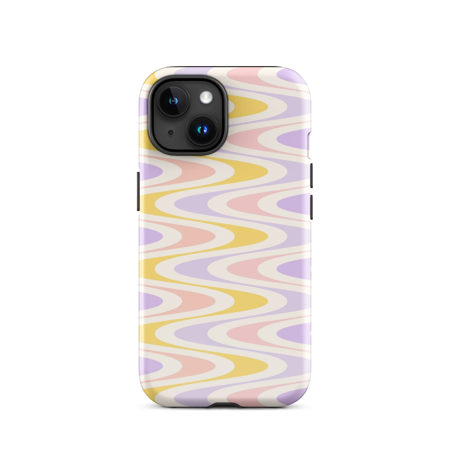 Pastel Retro Wavy iPhone Case iPhone 15 Glossy