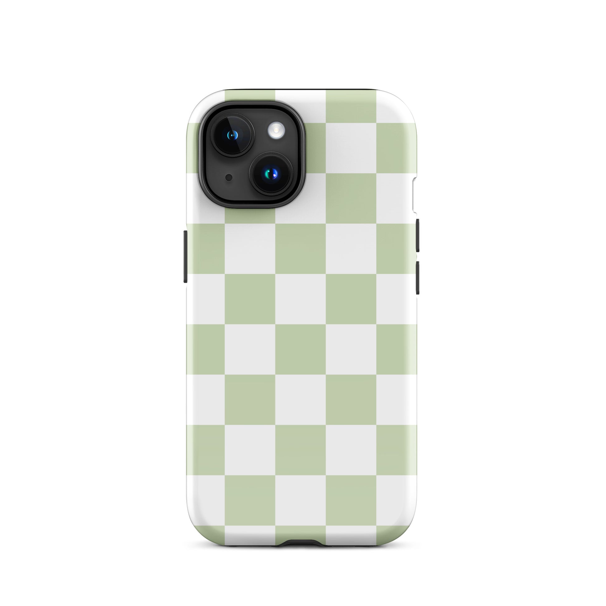 Pastel Green Checkered iPhone Case iPhone 15 Glossy