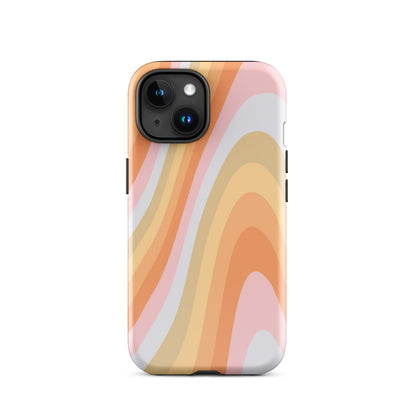 Rainbow Waves iPhone Case iPhone 15 Glossy