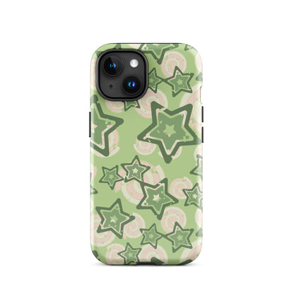 Y2K Green Star iPhone Case iPhone 15 Glossy