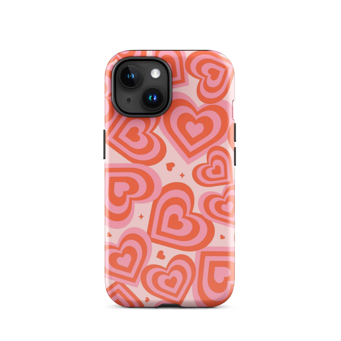 Pink & Red Hearts iPhone Case iPhone 15 Glossy