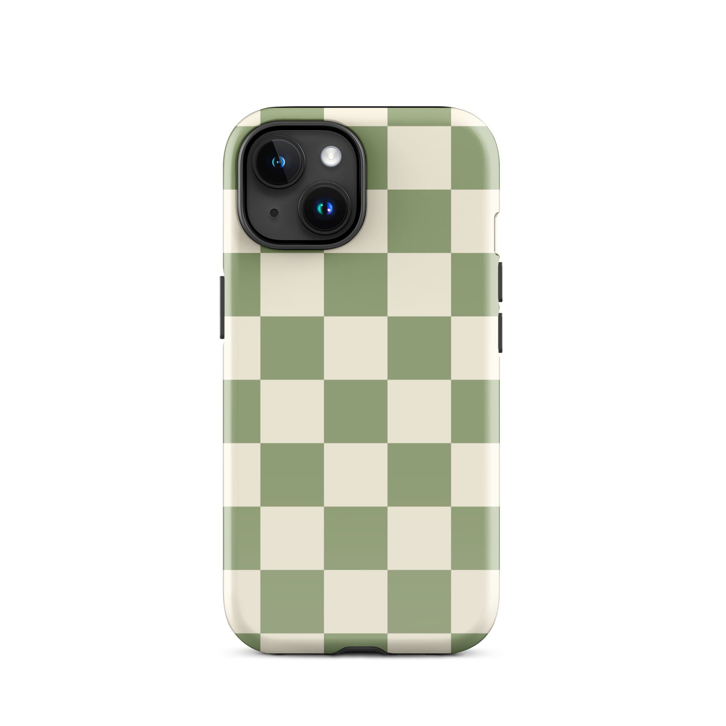 Green & Beige Checkered iPhone Case