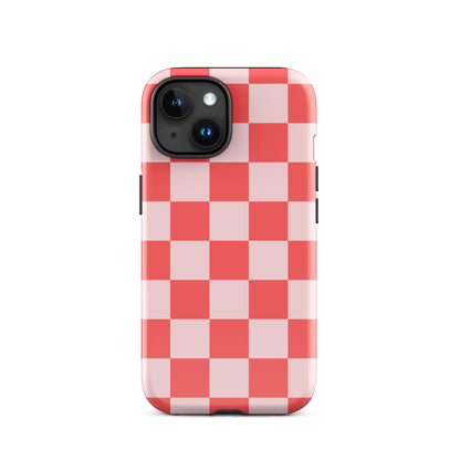 Red & Pink Checkered iPhone Case