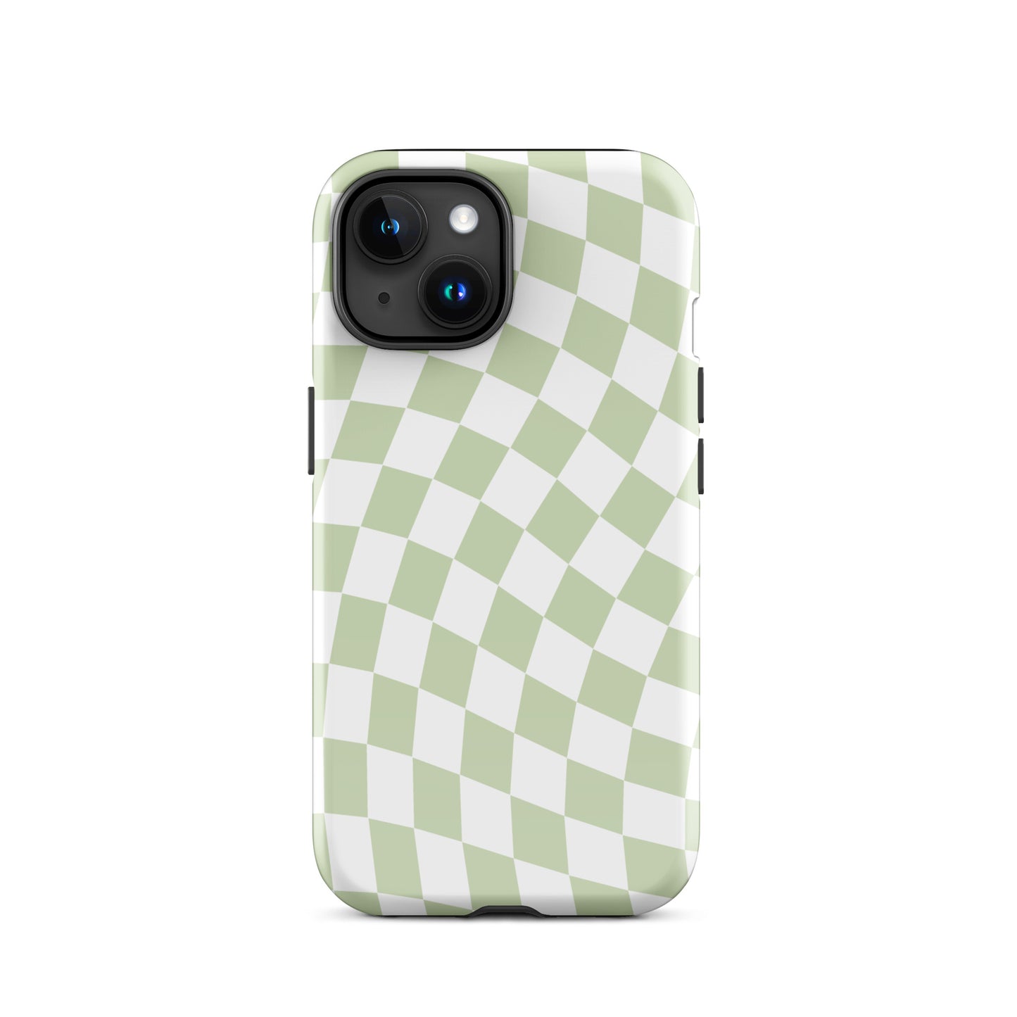 Light Green Wavy Checkered iPhone Case