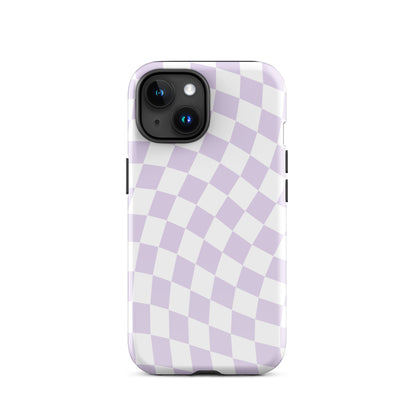 Purple Wavy Checkered iPhone Case