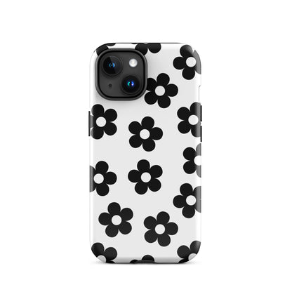 White Retro Flowers iPhone Case