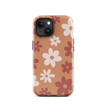 Brown Flower Power iPhone Case