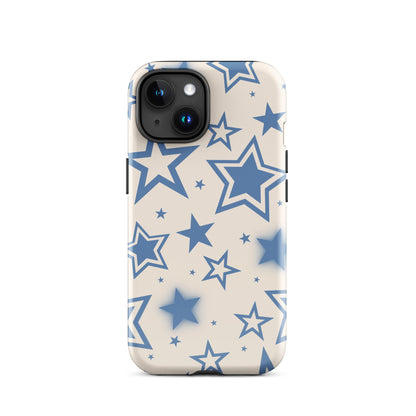 Beige & Blue Stardust iPhone Case