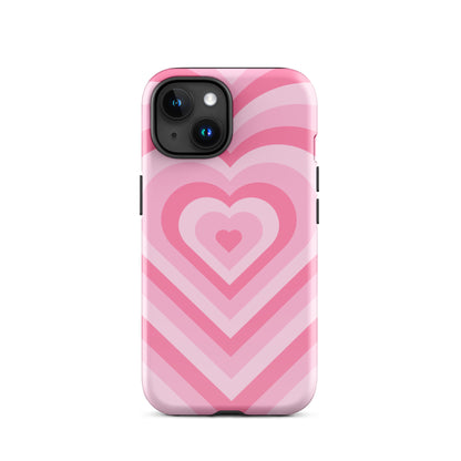 Pink Glowing Hearts iPhone Case