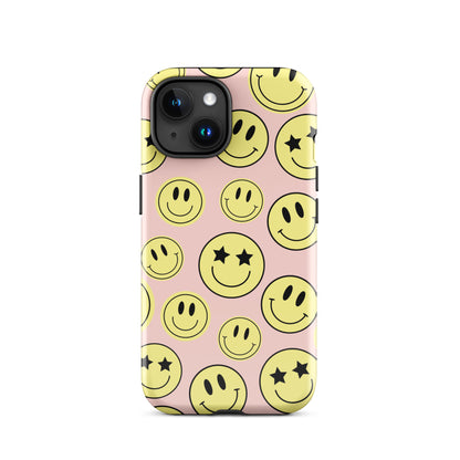 Pink Smiley Faces iPhone Case