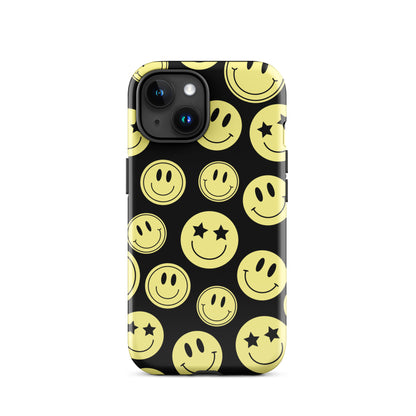 Black Smiley Faces iPhone Case