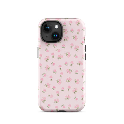 Pink Ditsy Roses iPhone Case