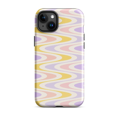 Pastel Retro Wavy iPhone Case iPhone 15 Plus Glossy