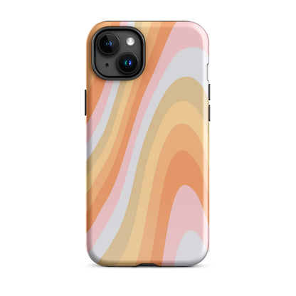 Rainbow Waves iPhone Case iPhone 15 Plus Glossy