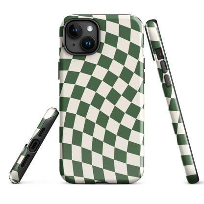 Green Wavy Checkered iPhone Case