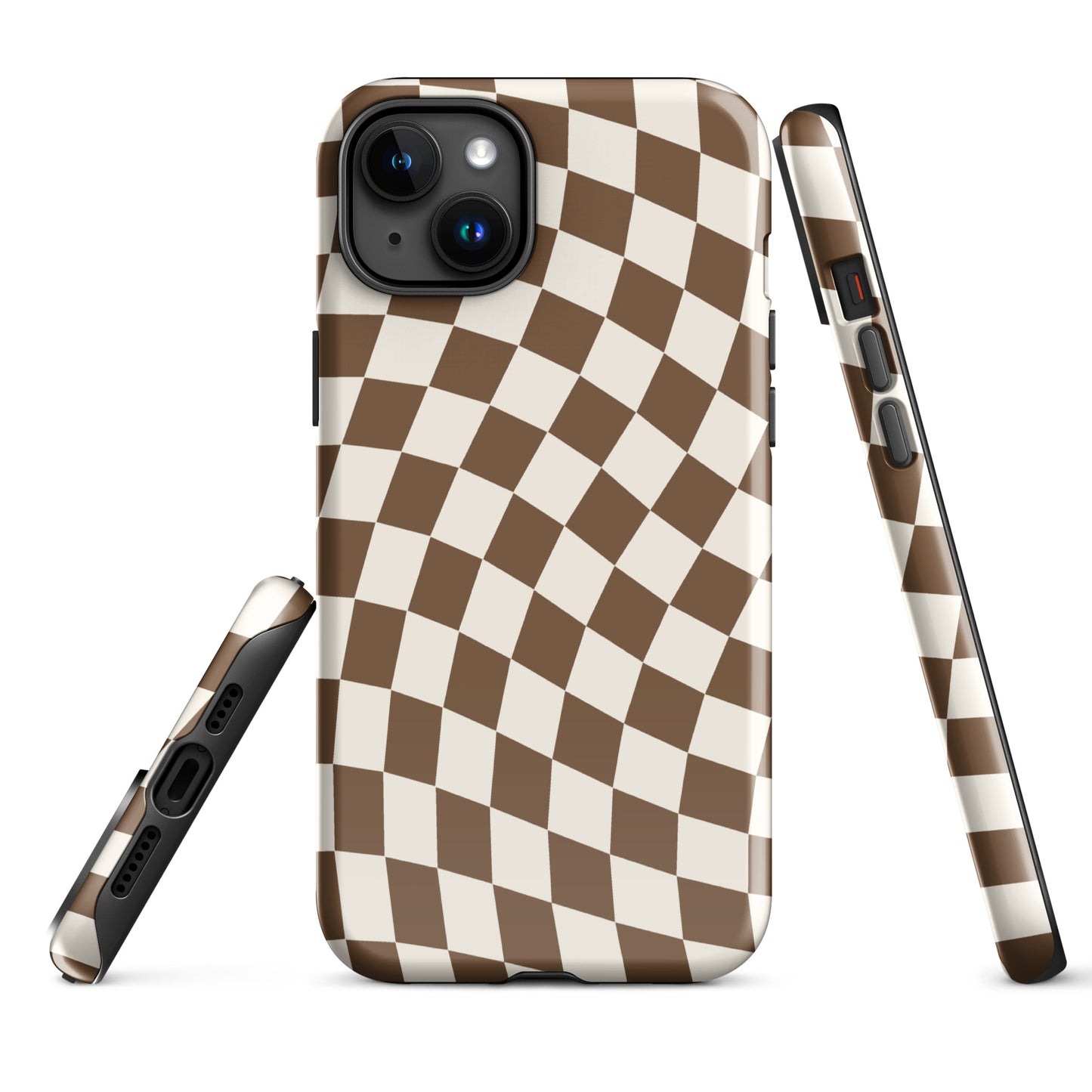 Brown Wavy Checkered iPhone Case