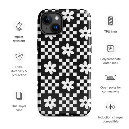 Checkerboard Daisy iPhone Case