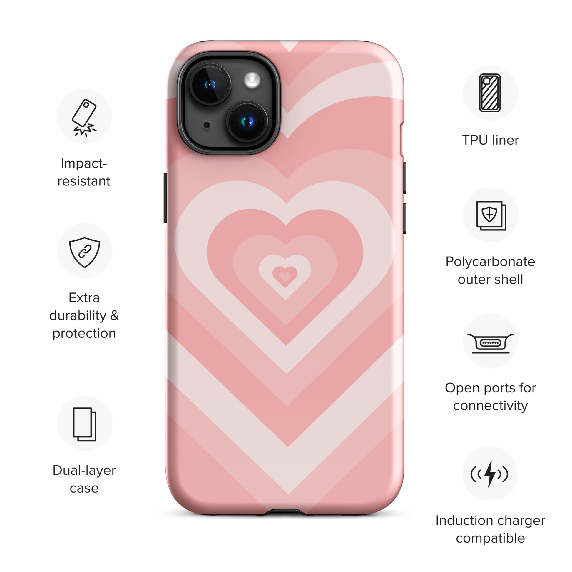 Pink Hearts iPhone Case