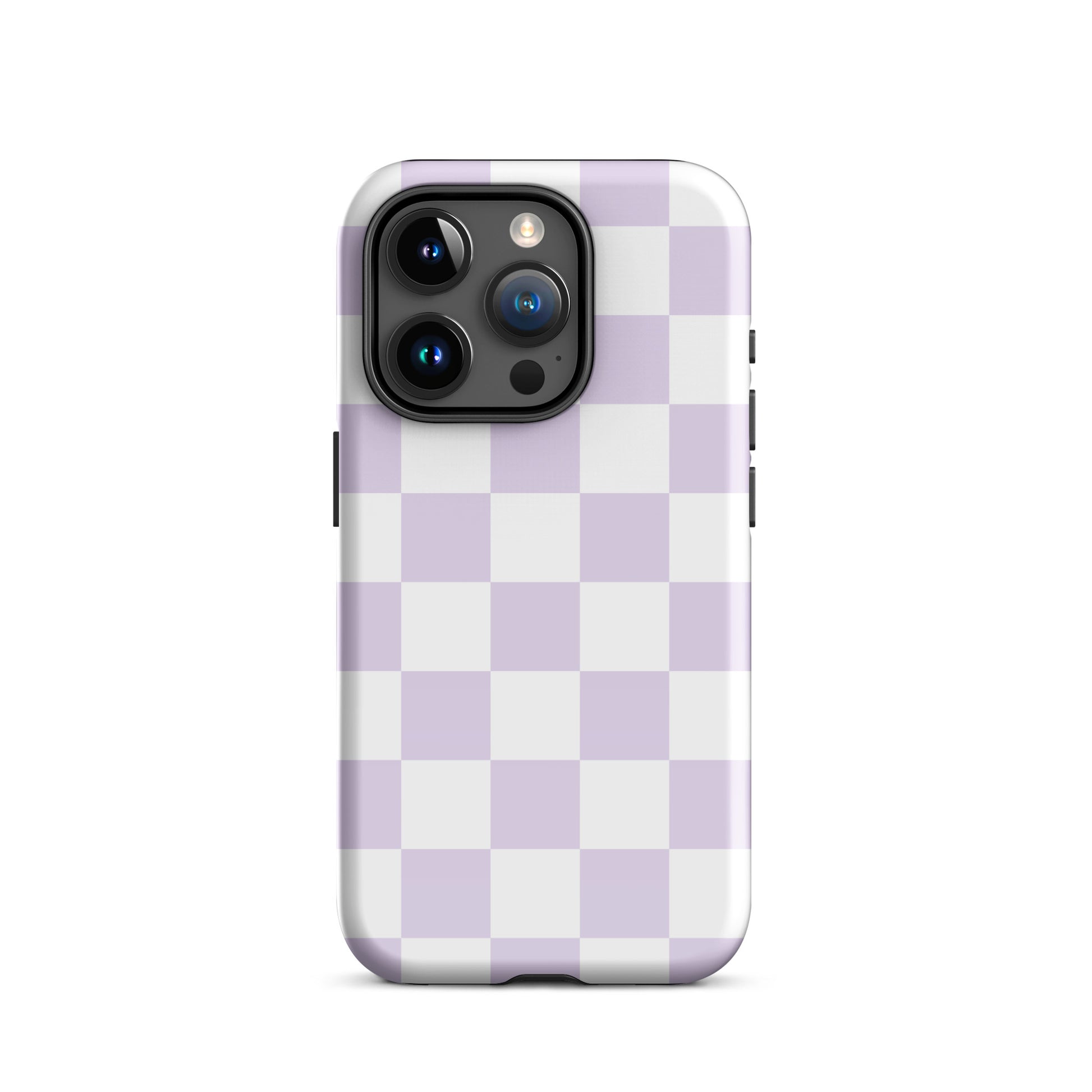 Pastel Purple Checkered iPhone Case iPhone 15 Pro Glossy