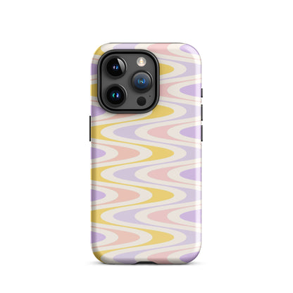 Pastel Retro Wavy iPhone Case iPhone 15 Pro Glossy
