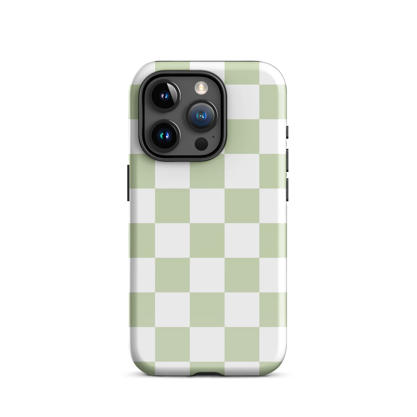 Pastel Green Checkered iPhone Case iPhone 15 Pro Glossy