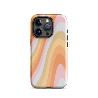 Rainbow Waves iPhone Case iPhone 15 Pro Glossy