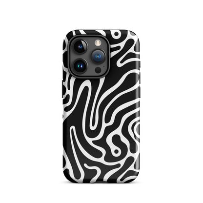 Wavy Noir iPhone Case iPhone 15 Pro Glossy