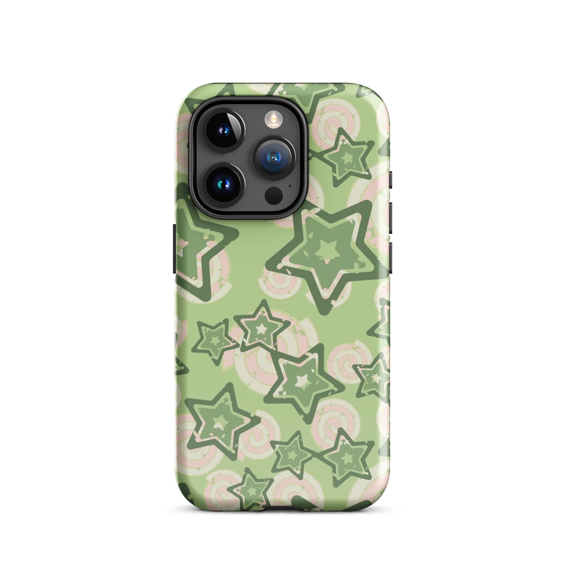 Y2K Green Star iPhone Case iPhone 15 Pro Glossy