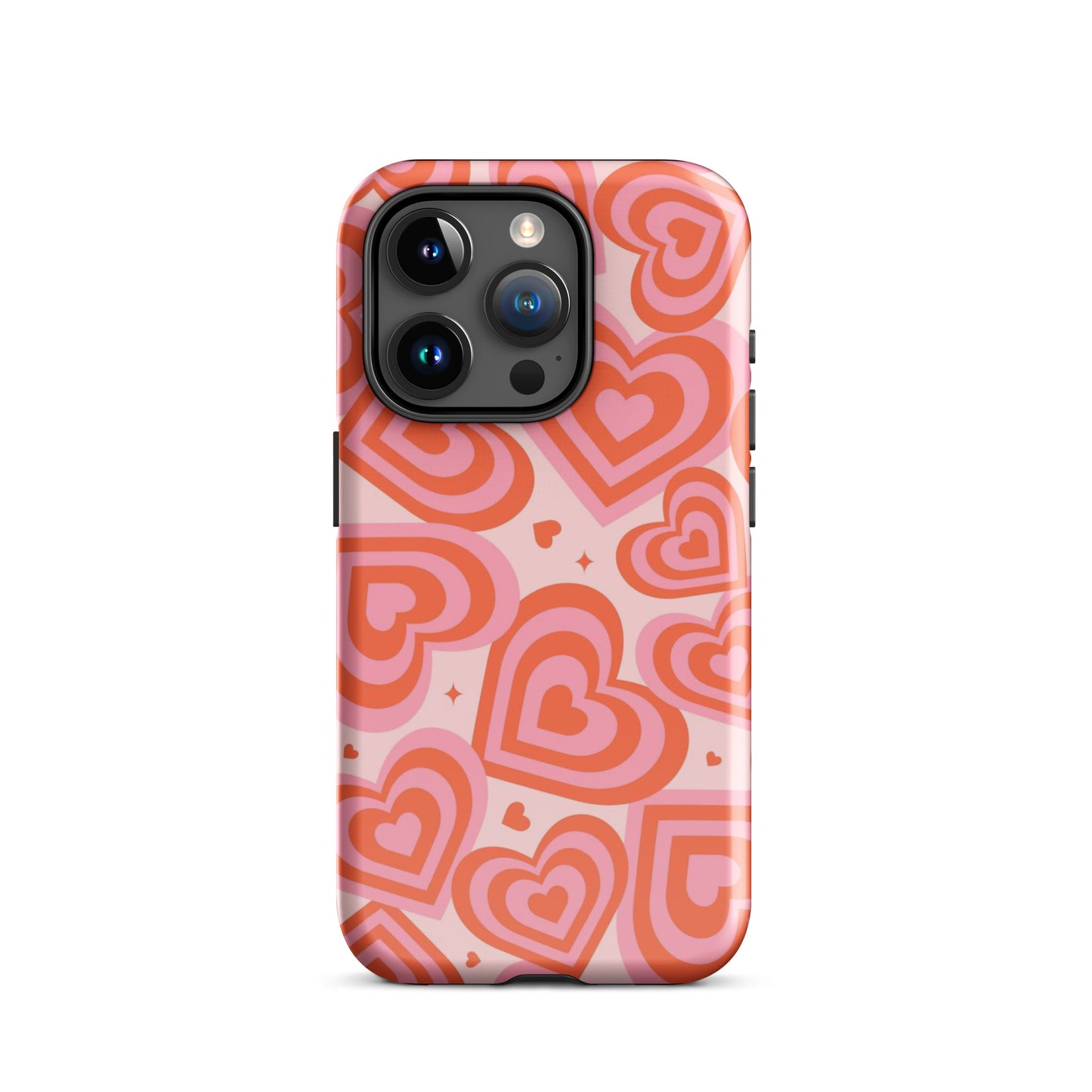 Pink & Red Hearts iPhone Case iPhone 15 Pro Glossy