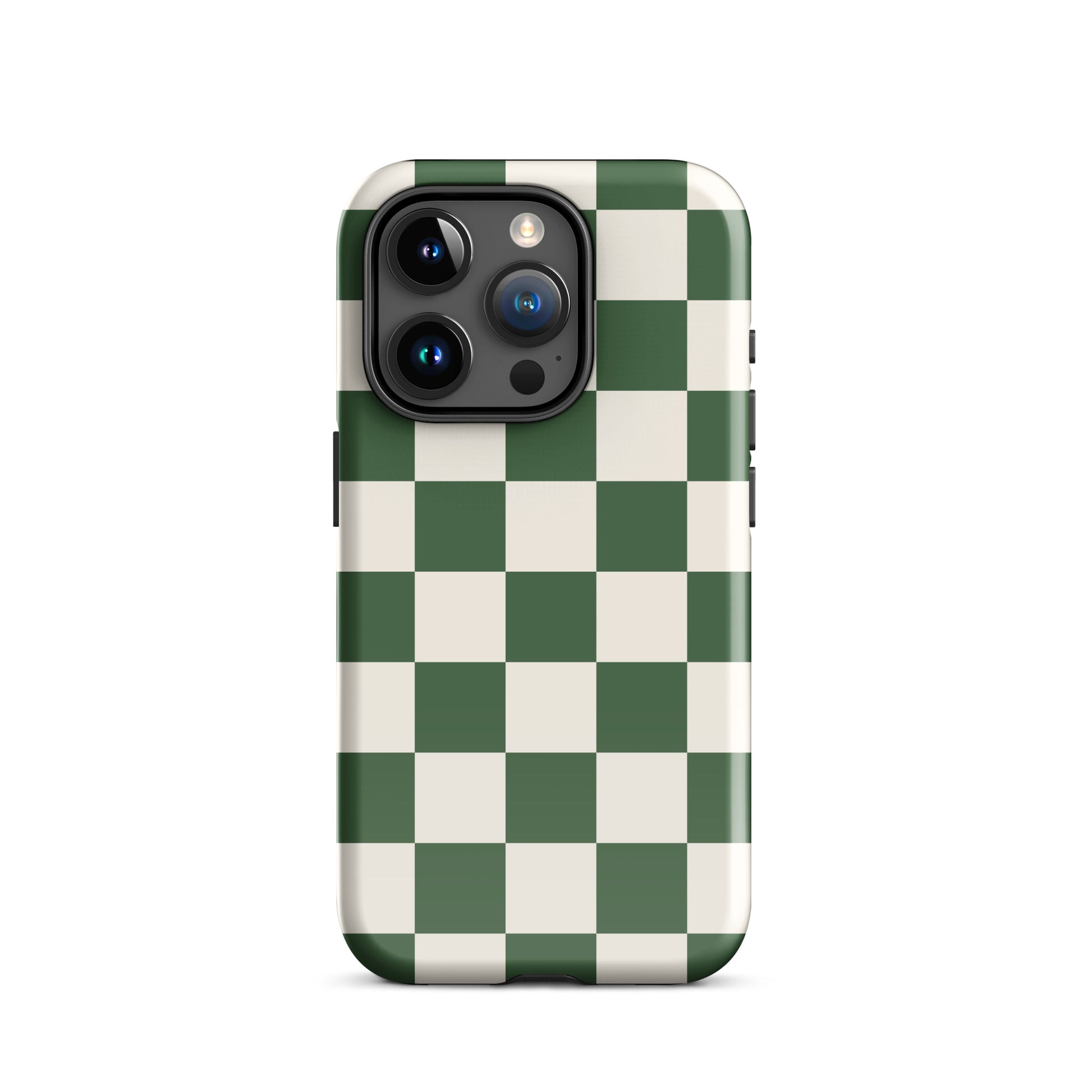 Green Checkered iPhone Case iPhone 15 Pro Glossy