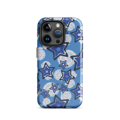 Y2K Blue Star iPhone Case iPhone 15 Pro Glossy