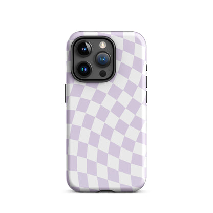 Purple Wavy Checkered iPhone Case