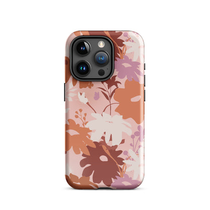 Brown Floral Fusion iPhone Case