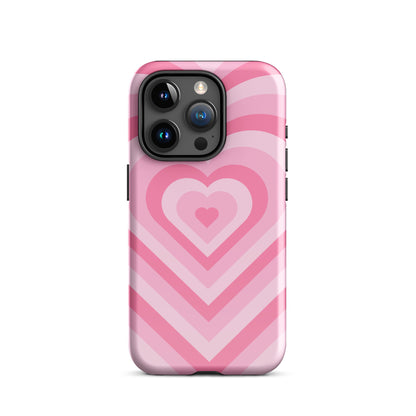 Pink Glowing Hearts iPhone Case