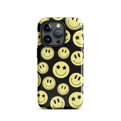 Black Smiley Faces iPhone Case