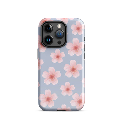 Blue Cherry Blossoms iPhone Case