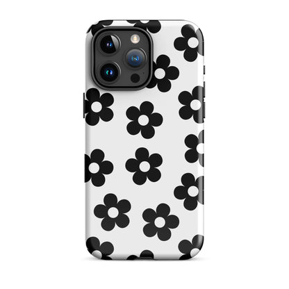 White Retro Flowers iPhone Case