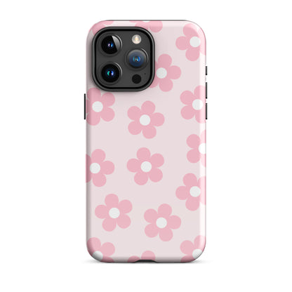 Light Pink Retro Flowers iPhone Case