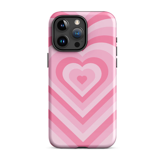 Pink Glowing Hearts iPhone Case