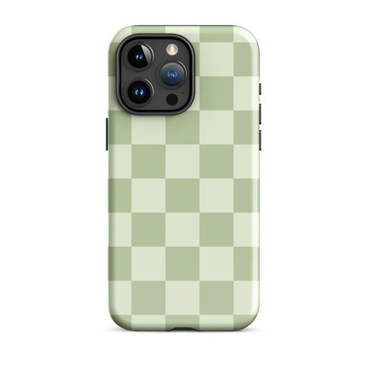Green & Light Green Checkered iPhone Case