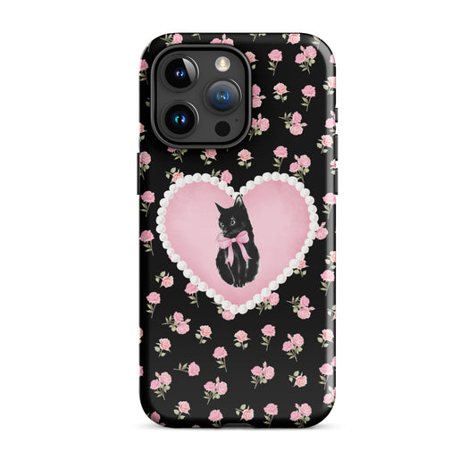 Black Féline Roses iPhone Case