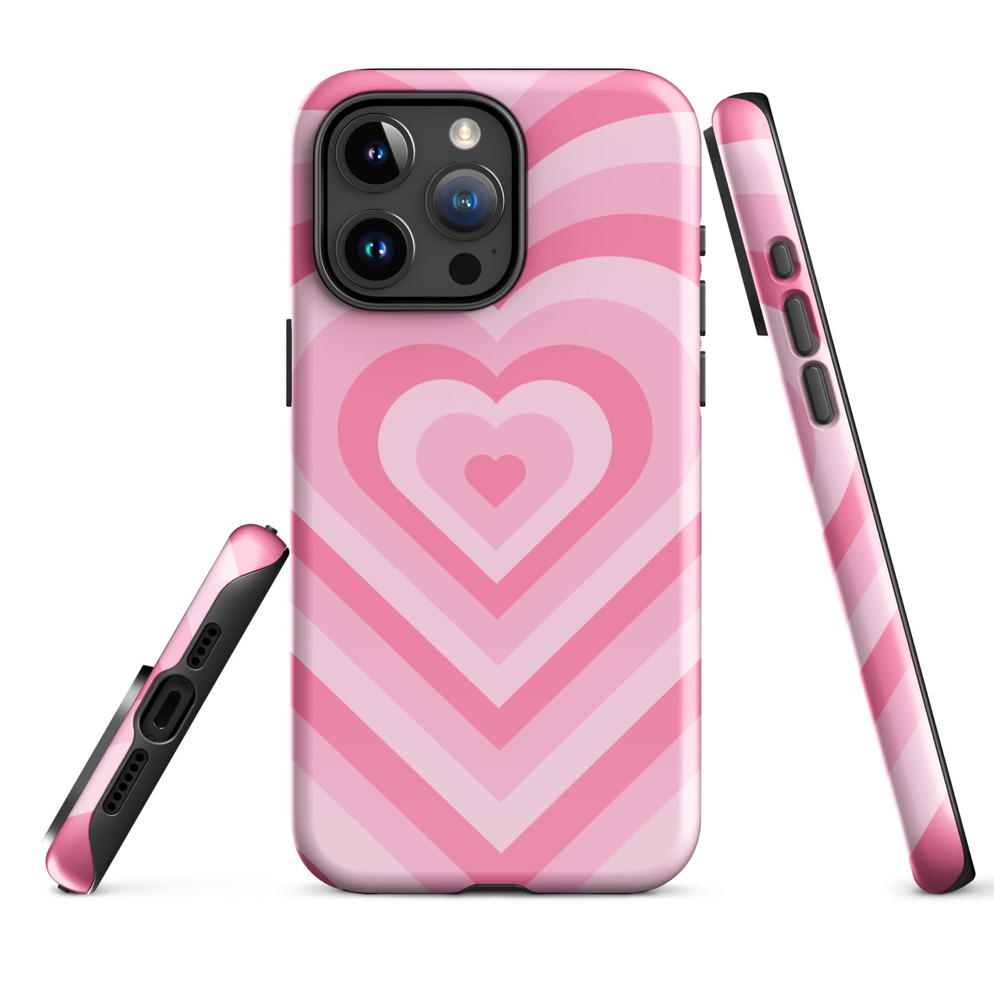 Pink Glowing Hearts iPhone Case