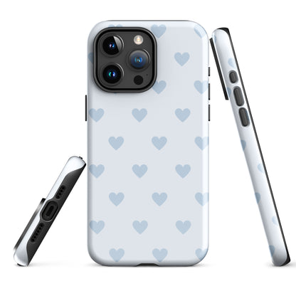 Light Blue Hearts iPhone Case