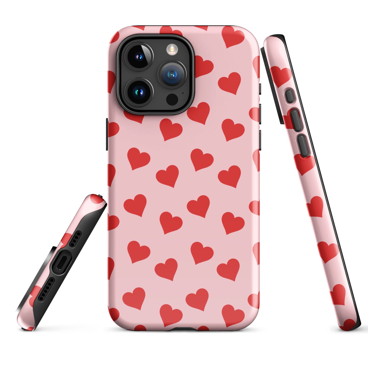 Red & Pink Heart Mania iPhone Case