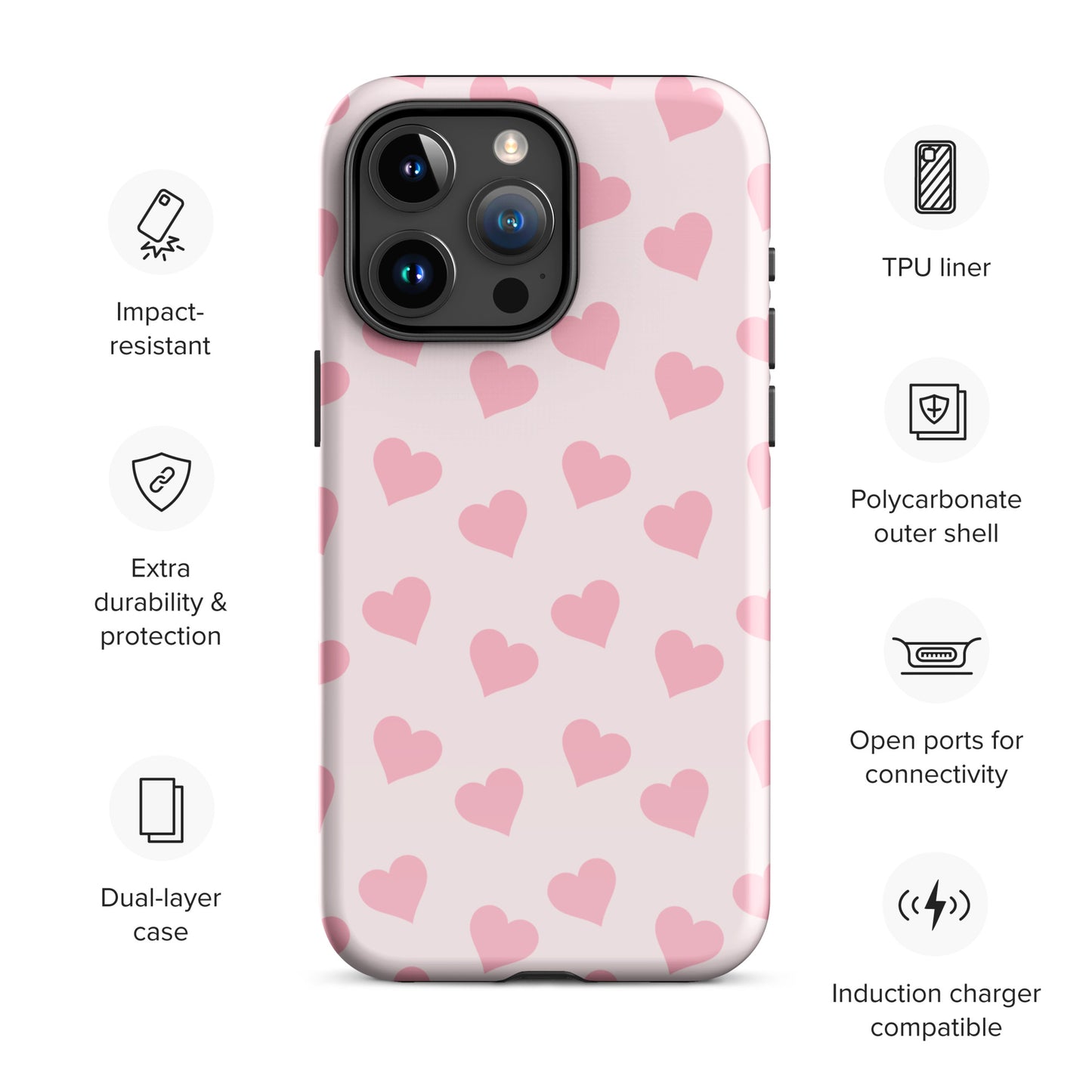 Pink Heart Mania iPhone Case