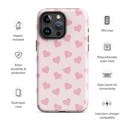 Pink Heart Mania iPhone Case