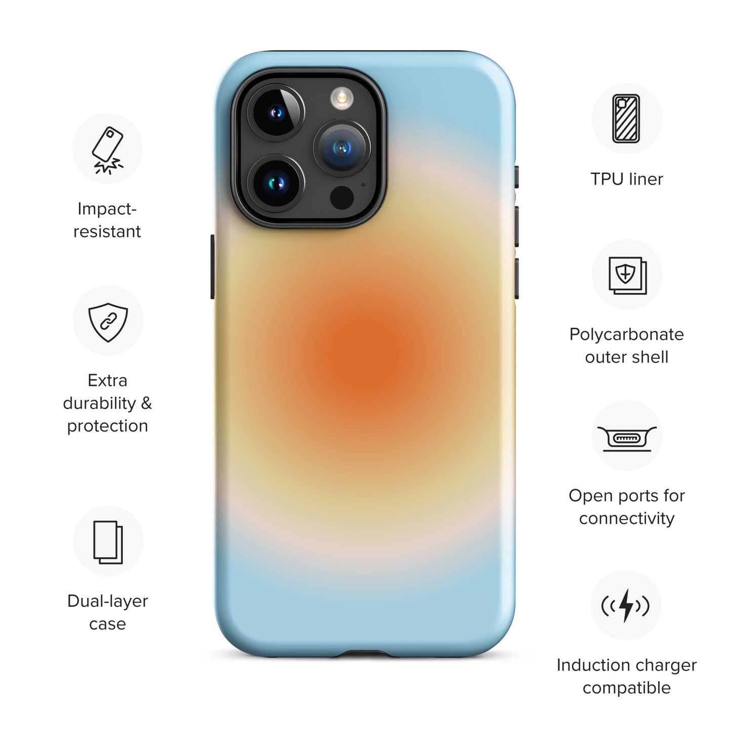 Orange & Blue Aura iPhone Case